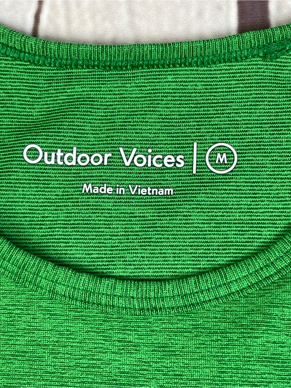 OUTDOOR VOICES Athena green heather high-neck crop tank top, size M - Picture 2 of 11